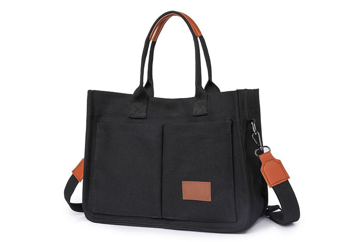 Tote Bag for Women With Compartments Canvas Crossbody Bags for Laptop Book