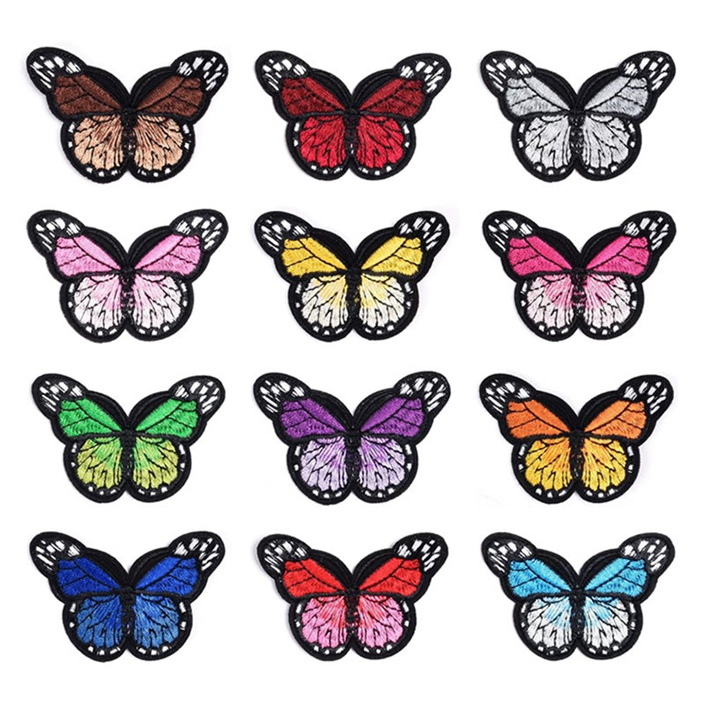 Butterfly Embroidery Patches Iron on Sew on Colorful Butterfly Patches for Clothes Bags Hats