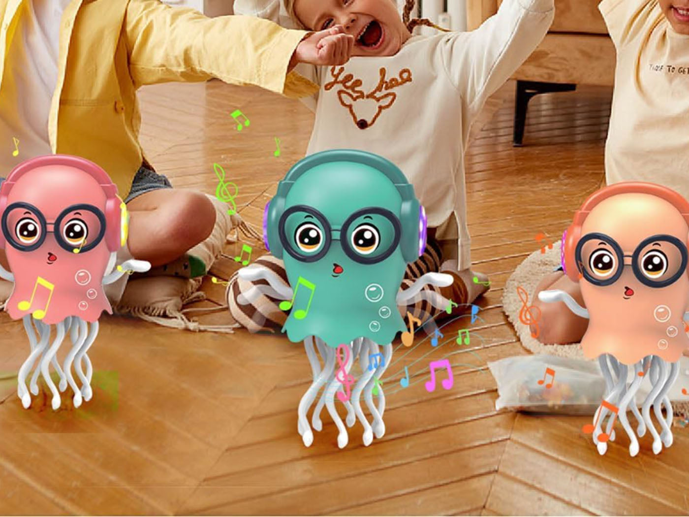 Dancing Jellyfish Toy Crawling Jellyfish  Dancer Tummy Time Music Toy