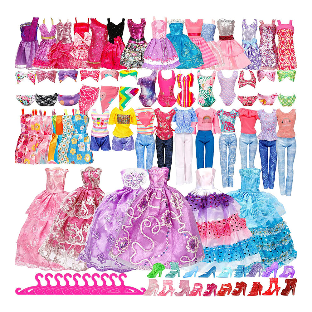 50Pcs Random Color DIY Doll Clothes and Accessories Gift Set for Girls