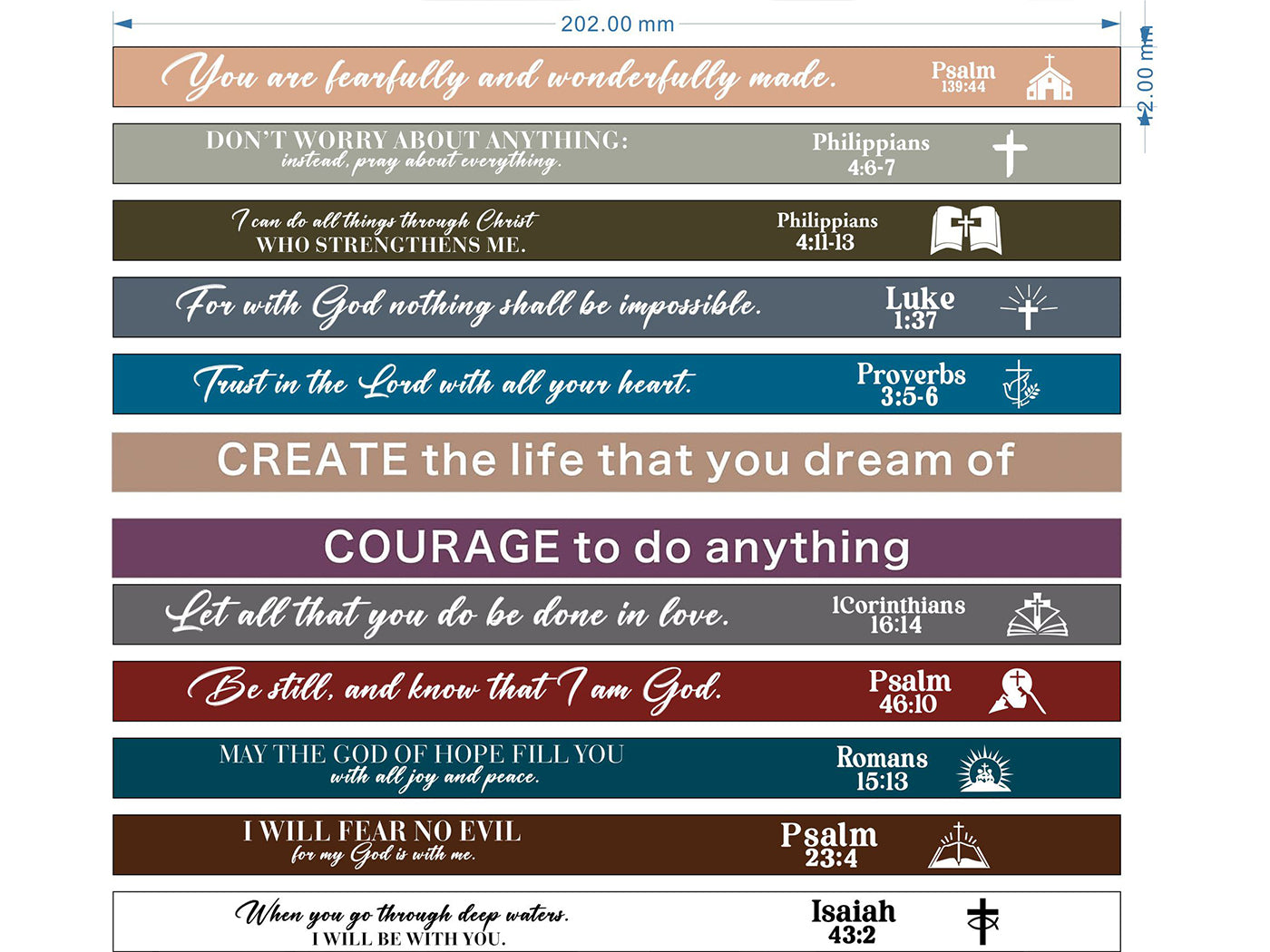 10Pcs Motivational Quote Silicone Bracelets