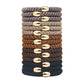 15 Pack Thick Hair Ties with Gold Beads for Women Girls Ponytail Holders