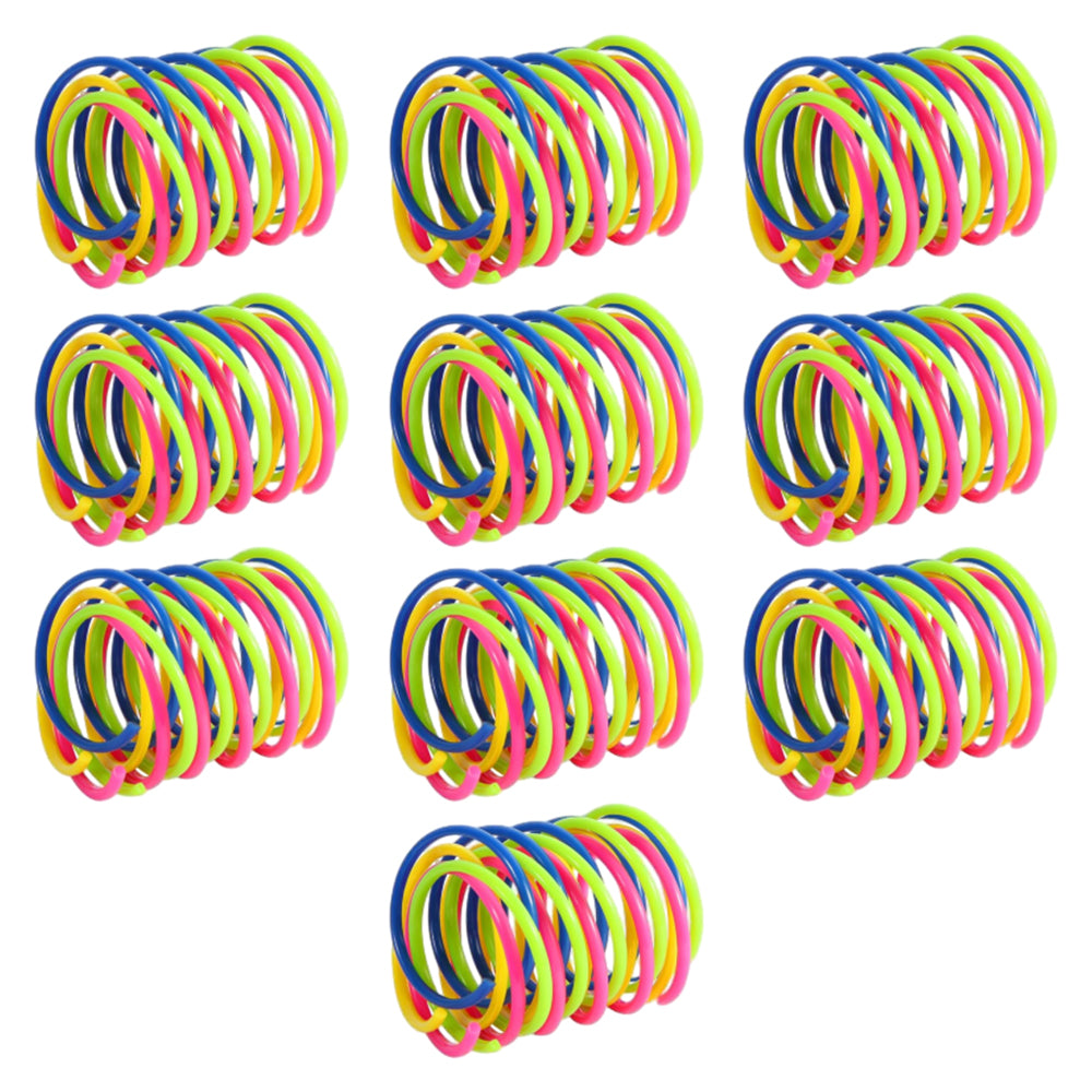 40Pcs Cat Kitten Spring Bouncy Toy Plastic Training Toys Colorful Coil Teasing Playing Cat Toy
