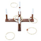 Rustic Ring Toss Game with Wooden Base and 6 Rope Rings