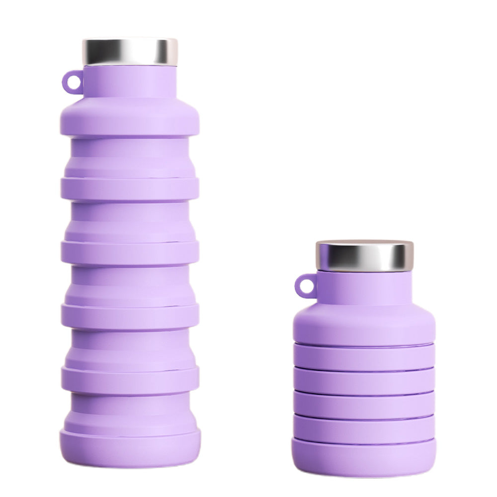 500ml Collapsible Silicone Water Bottle with Hanging Hole for Outdoor Office