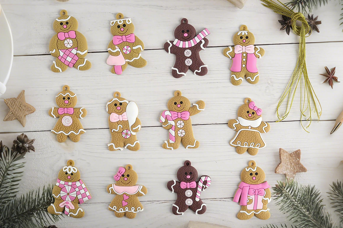 12PCS Gingerbread Man Christmas Decoration For Tree Hanging Pendant For Christmas Tree