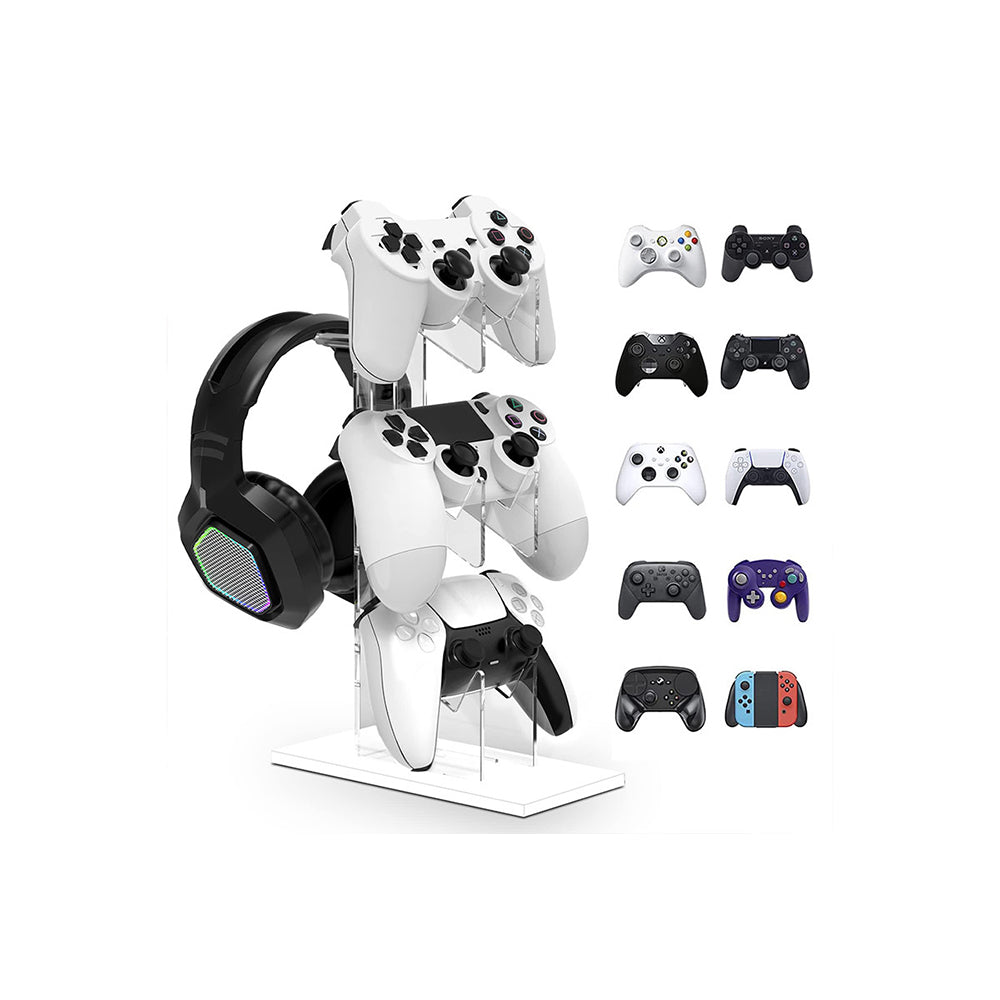 Game Controller Enhance Gaming with 3 Tier Controller Holder & Headset Stand for PS5 PS4 Switch & STEAM