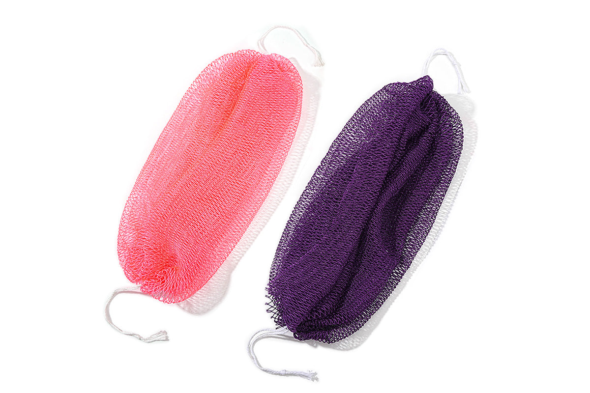 2PCS African Net Sponge Body Scrubber for Exfoliating and Bathing