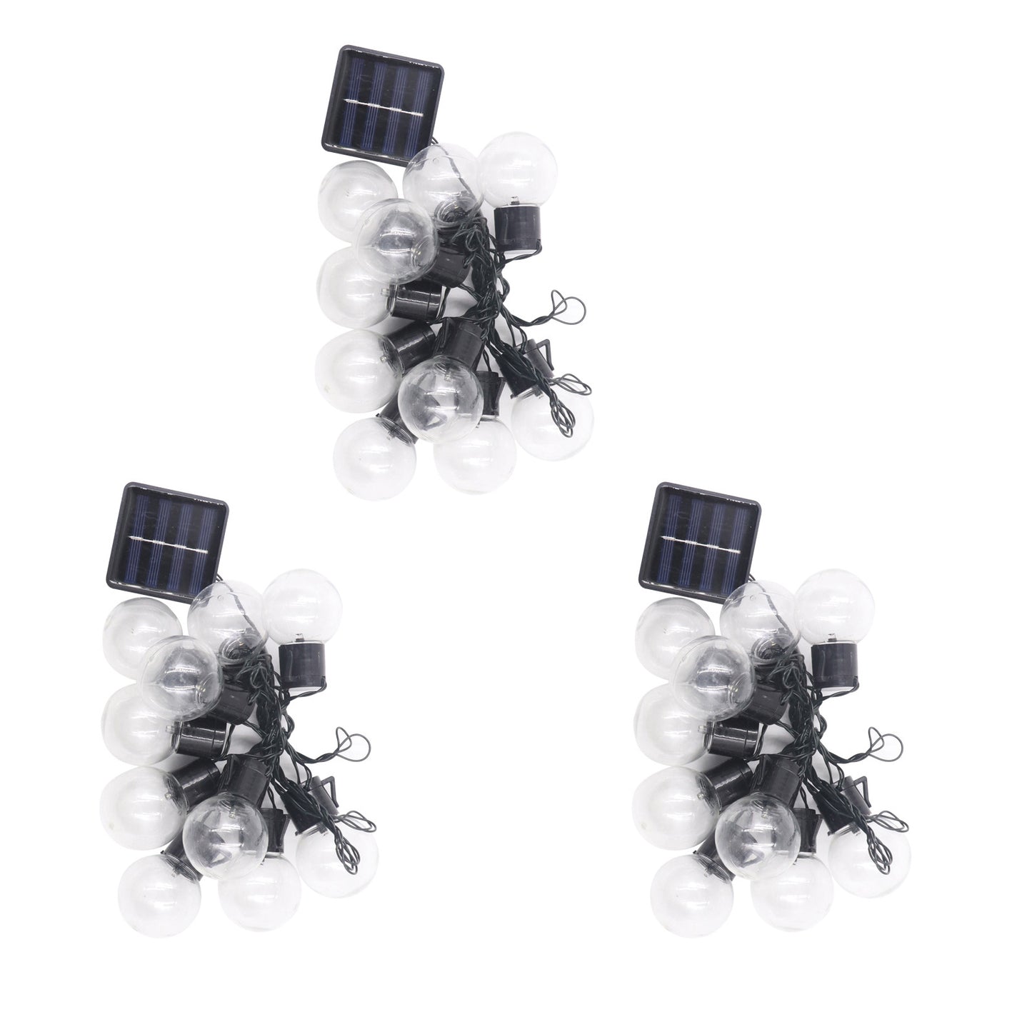 3Pcs Retro Solar String Lights Garden Outdoor Light