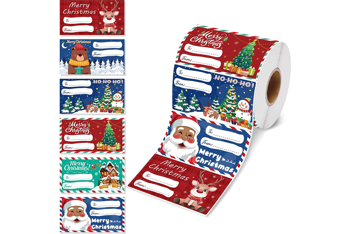 240PCS Christmas Gift Tags Cartoon Christmas Decorations For Wrapping Paper