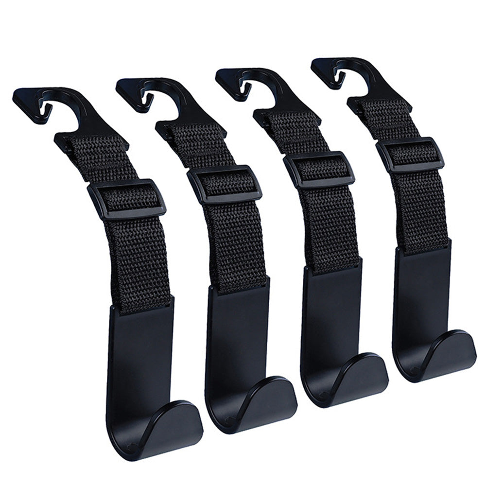 4Pcs Vehicle Headrest Hook Adjustable Multi Functional Cargo Hook for Most Cars