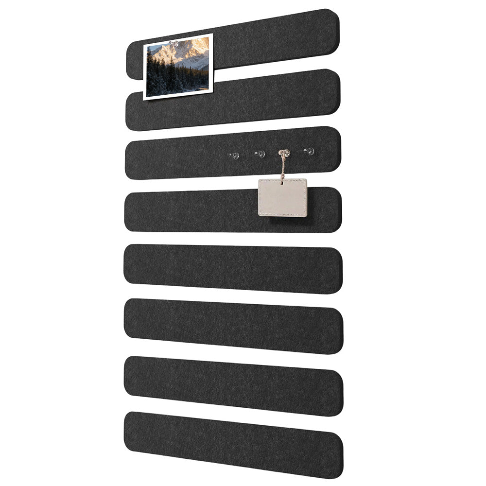 8 Pack Self Adhesive Felt Display Strips with 35 Push Pins for Wall Decor