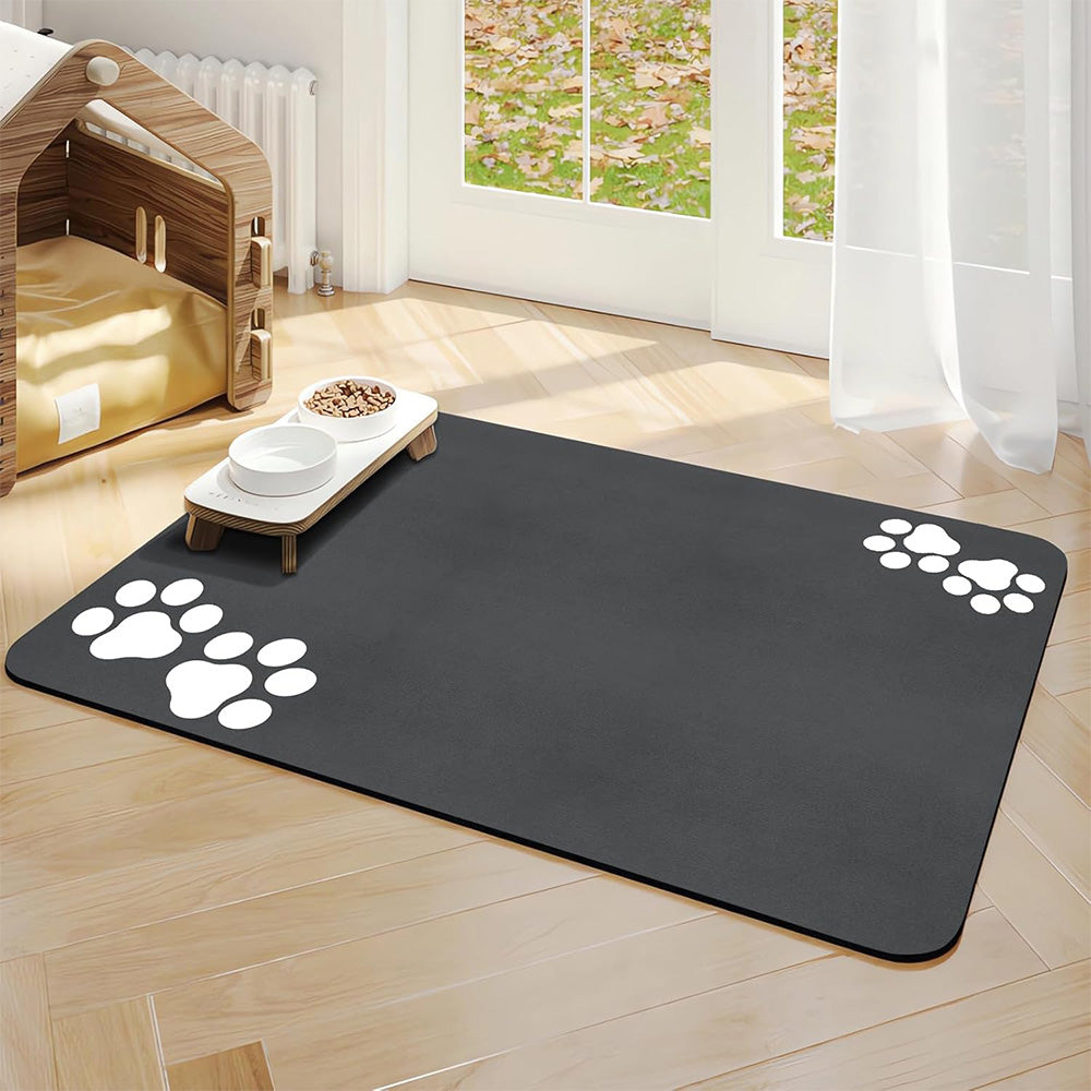 Pet Feeding Mat Absorbent Pet Placemat for Food and Water Bowl with Rubber Backing