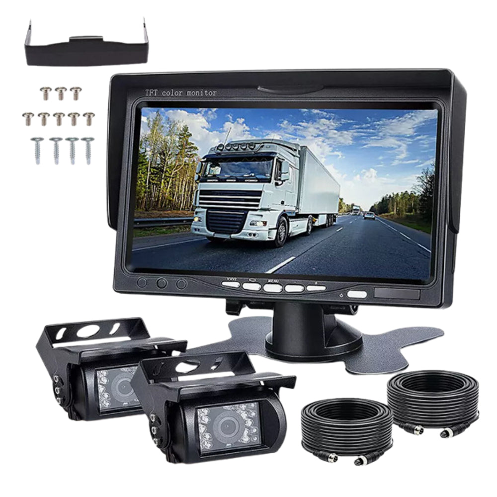 7-Inch Dual-Lens Bus Backup Camera System with Night Vision