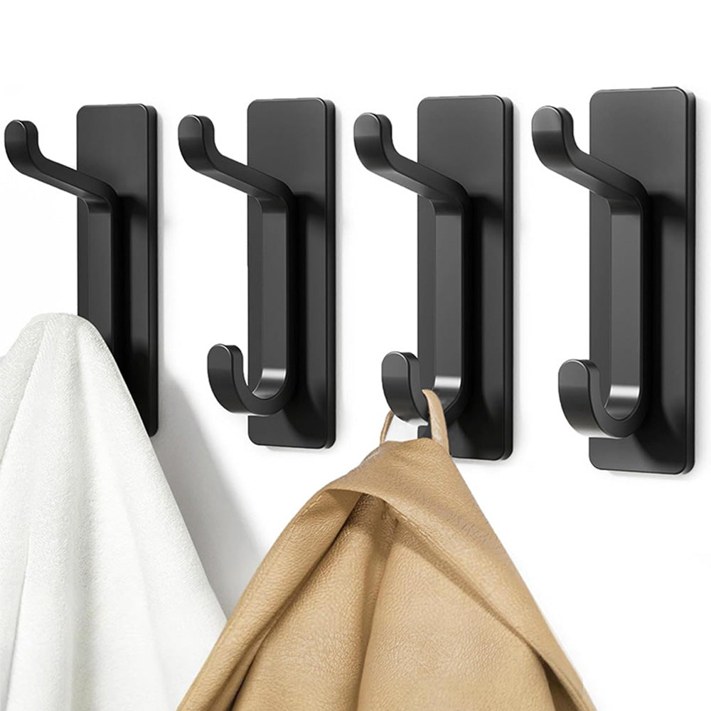 4 Pack Stainless Steel Double Adhesive Hooks with 3kg Capacity