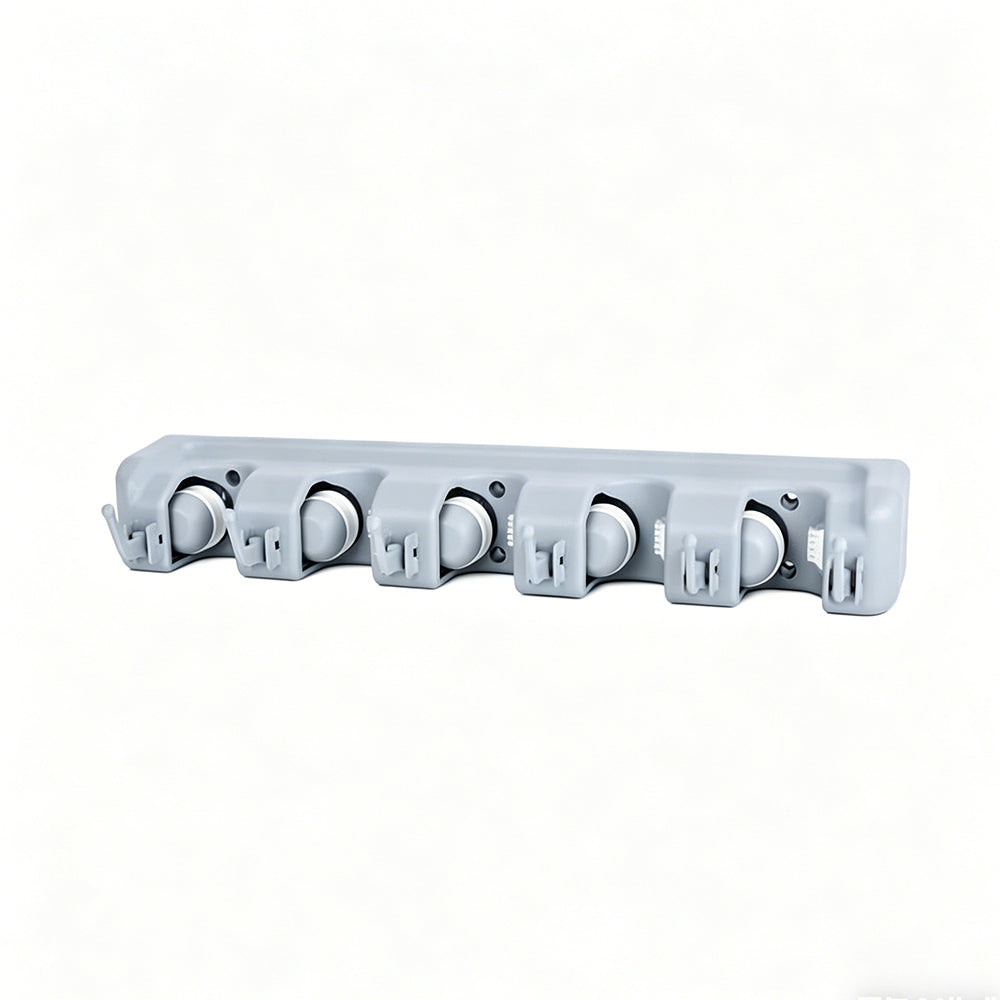 Wall Mount Mop Broom Holder Hanging Broom Organizer 6 Hooks and 5 Wide Grips