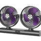 Dual Heads Rechargeable Hanging Fan 3 Speeds Fan with Night Light