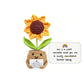 Handmade Crochet Sunflower Doll with Positive Energy Card
