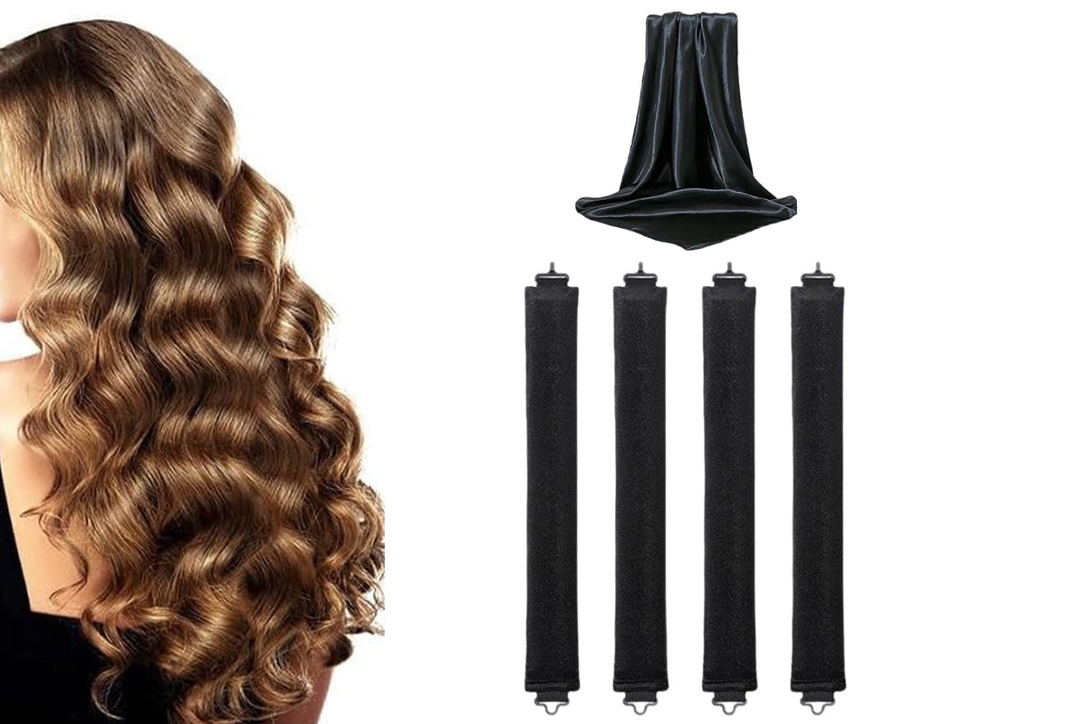 4Pcs Heatless Curls Overnight Hair Curlers Set No Damage Hair Styling Tools