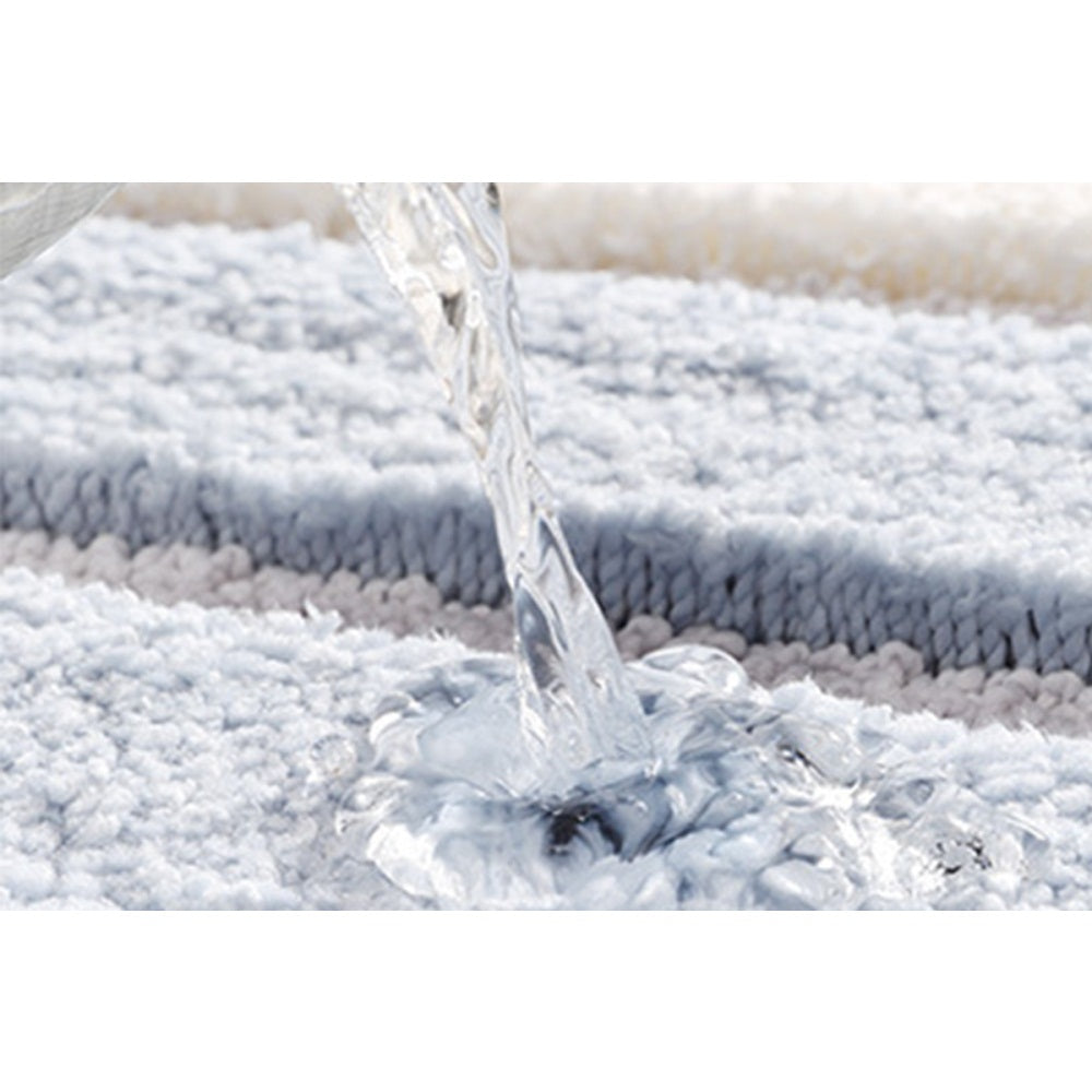 Bath Mat Soft Absorbent Microfiber Rug for Shower Floor-Blue