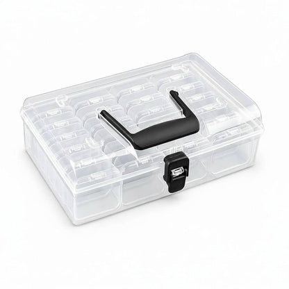 Clear Beads Storage Box 24-Grid Small Container Set for Jewelry Craft Organizer