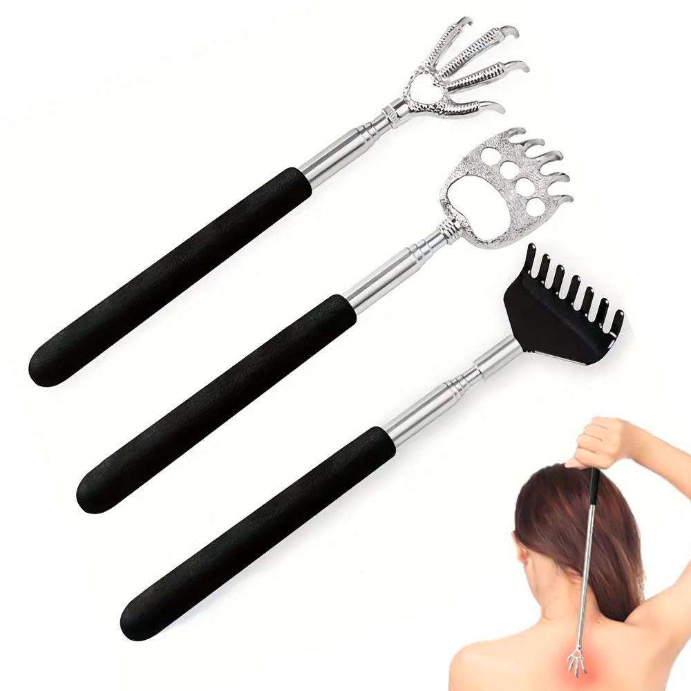 3 Pack Telescopic Back Scratcher Stainless Steel Retractable Extendable