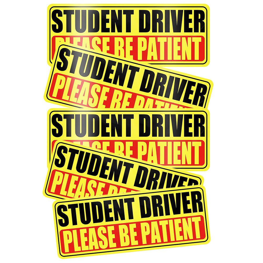 5Pcs Student Driver Reflective Please Be Patient Car