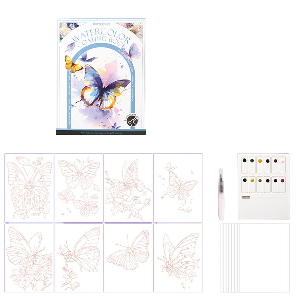 DIY 3-Fold Watercolor Painting Pad with Prefilled Paints for Beginners