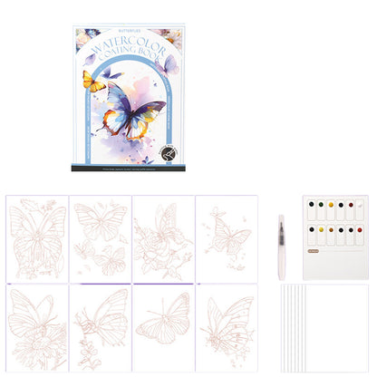 DIY 3-Fold Watercolor Painting Pad with Prefilled Paints for Beginners