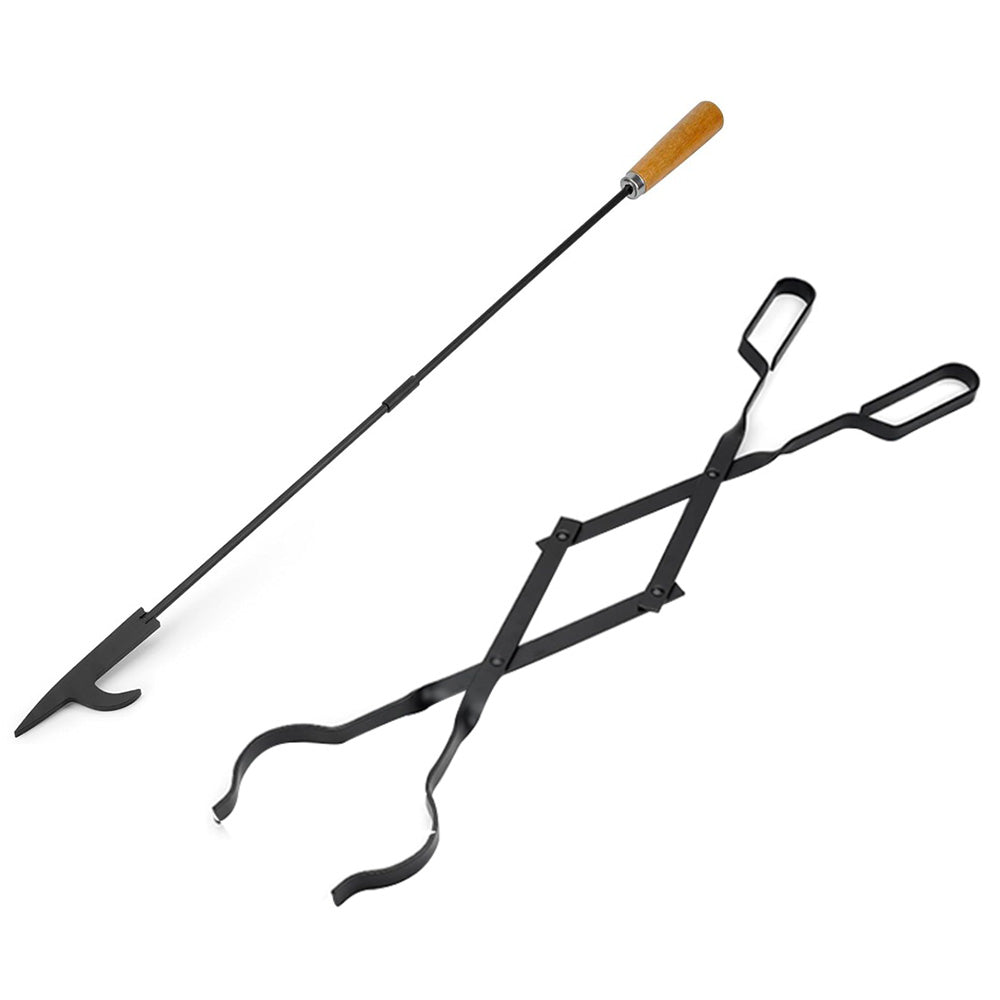 Fireplace Poker and Tongs Tool Set