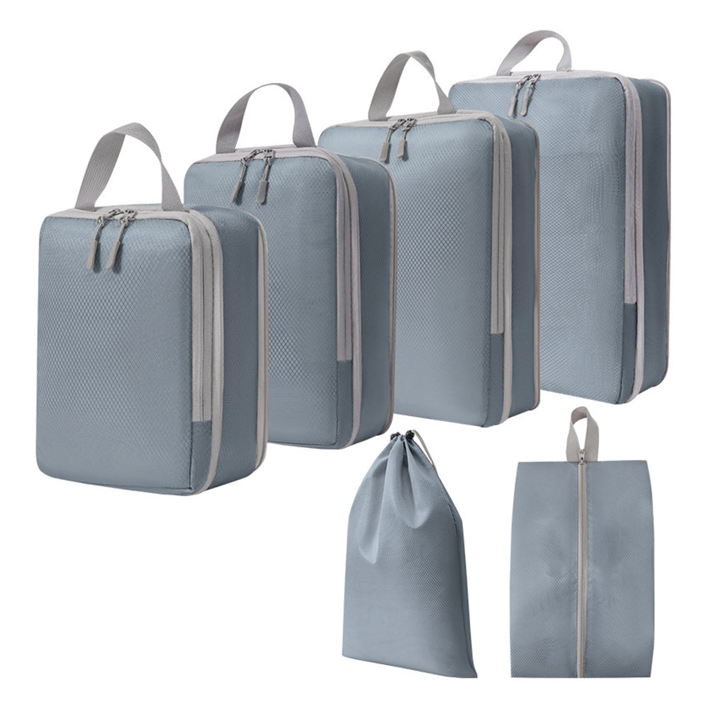 6Pcs Travel Luggage Compression Packing Cubes Storage Bag