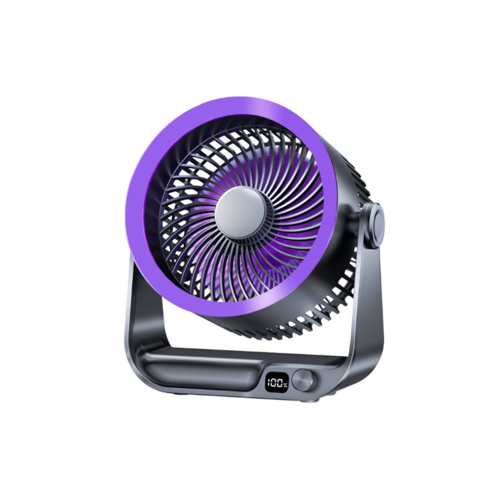 USB Rechargeable Desk Fan with Digital Display for Bedroom Home Office
