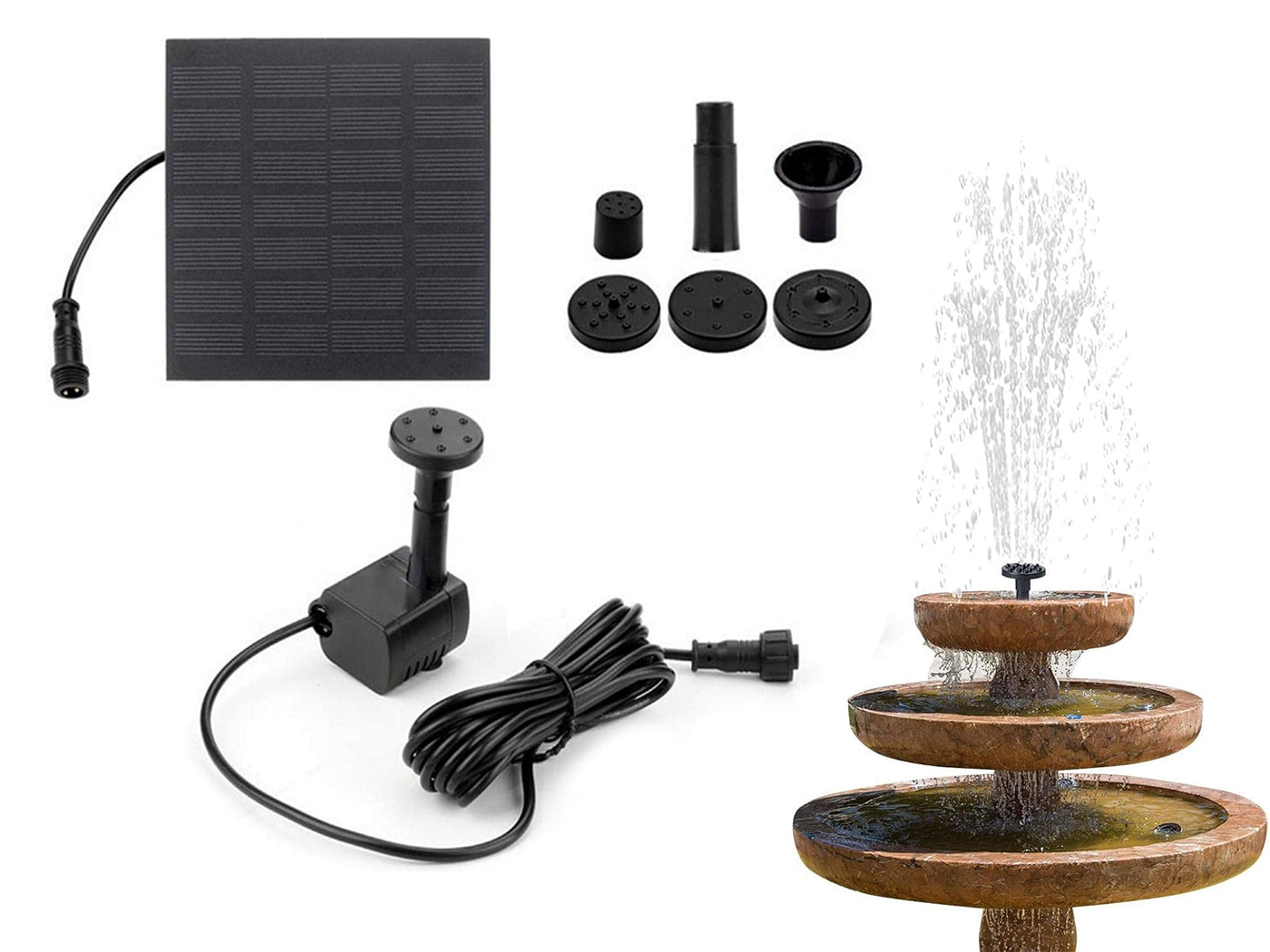 Solar Floating Fountain Pump for Pond and Garden Decoration