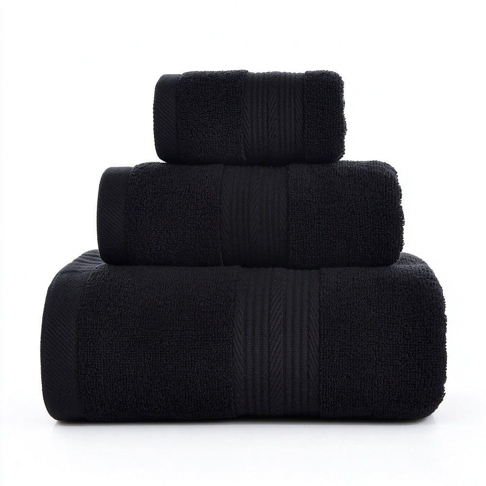 3 Piece Cotton Bath Towel Hand Towel and Washcloth Set