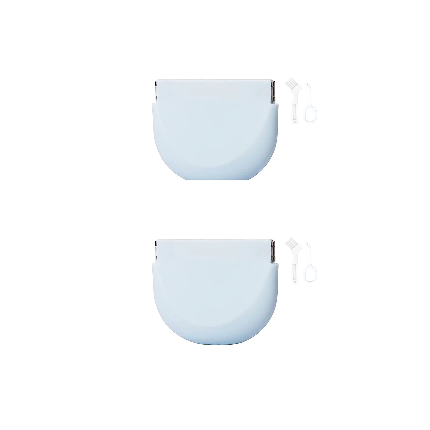 2Pcs 2 in 1 Portable Silicone Denture Retainer Storage Case