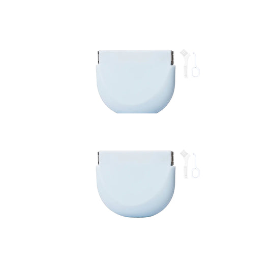 2Pcs 2 in 1 Portable Silicone Denture Retainer Storage Case