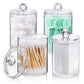 4 Pack Round Cotton Swab Holder with Lid Cleaning Floss Container