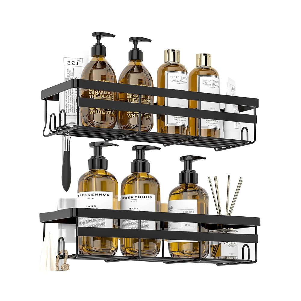 2Pcs Bathroom Shower Organizer Rack Storage Shelf Basket