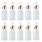 10 Pack Glass Dropper Bottles Rose Gold Caps for Essential Oils 15ml 30ml 50ml