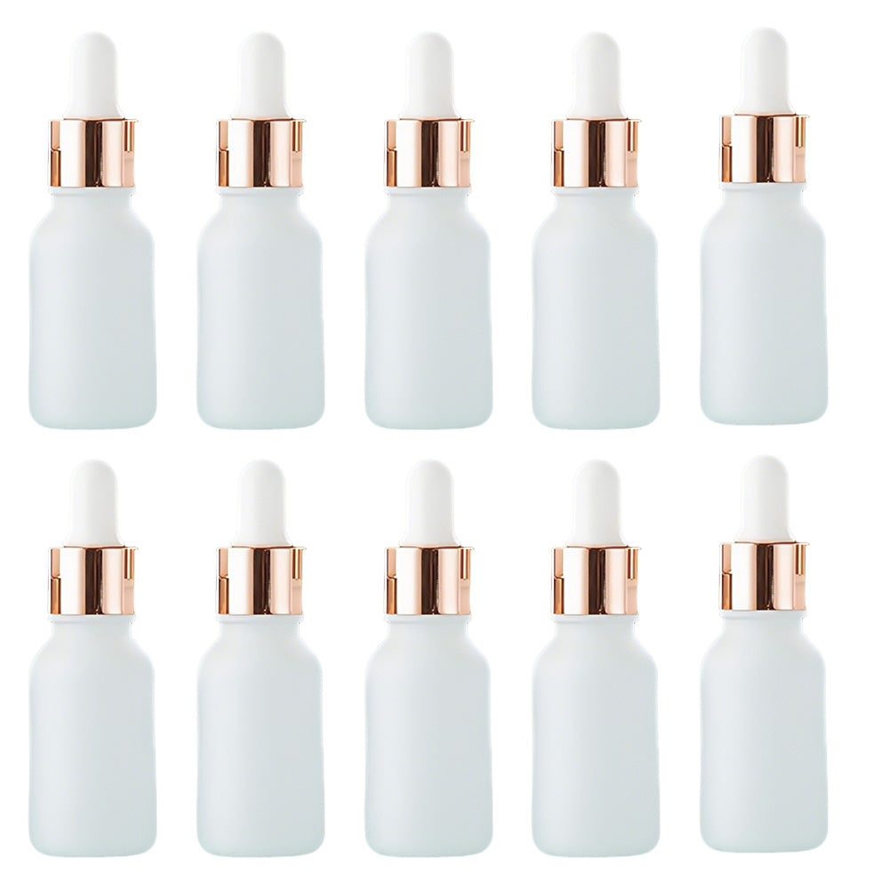 10 Pack Glass Dropper Bottles Rose Gold Caps for Essential Oils 15ml 30ml 50ml