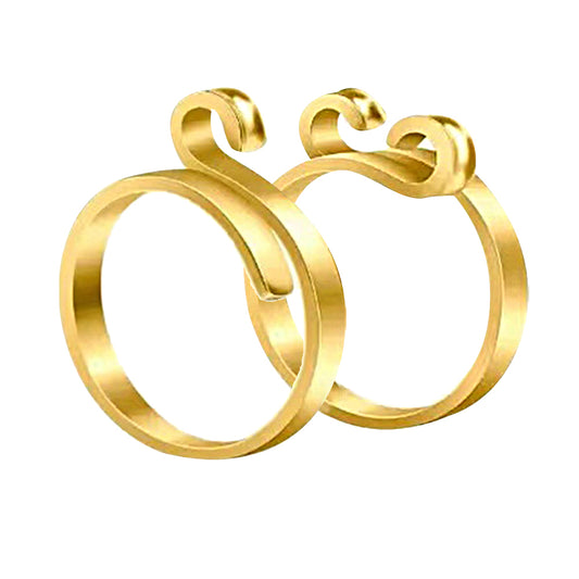 2Pcs Adjustable Knitting Crochet Loop Ring Open Yarn Guide Crochet Ring-Gold