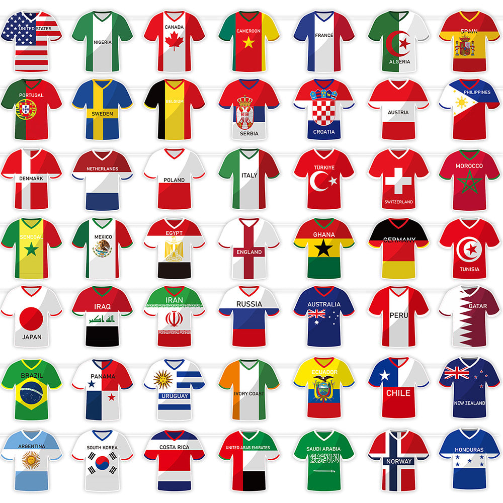 Soccer Jersey Bunting Flags – 49 Country Designs Football Party Decoration