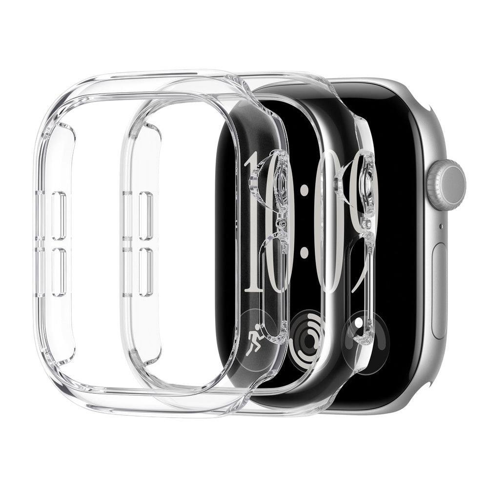 2 Piece Case and Screen Protector Set for Apple Watch Series 12-Transparent