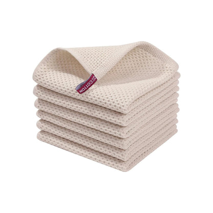 6Pcs Cotton Waffle Weave Kitchen Dish Cloths Ultra Soft Absorbent Dish Towels