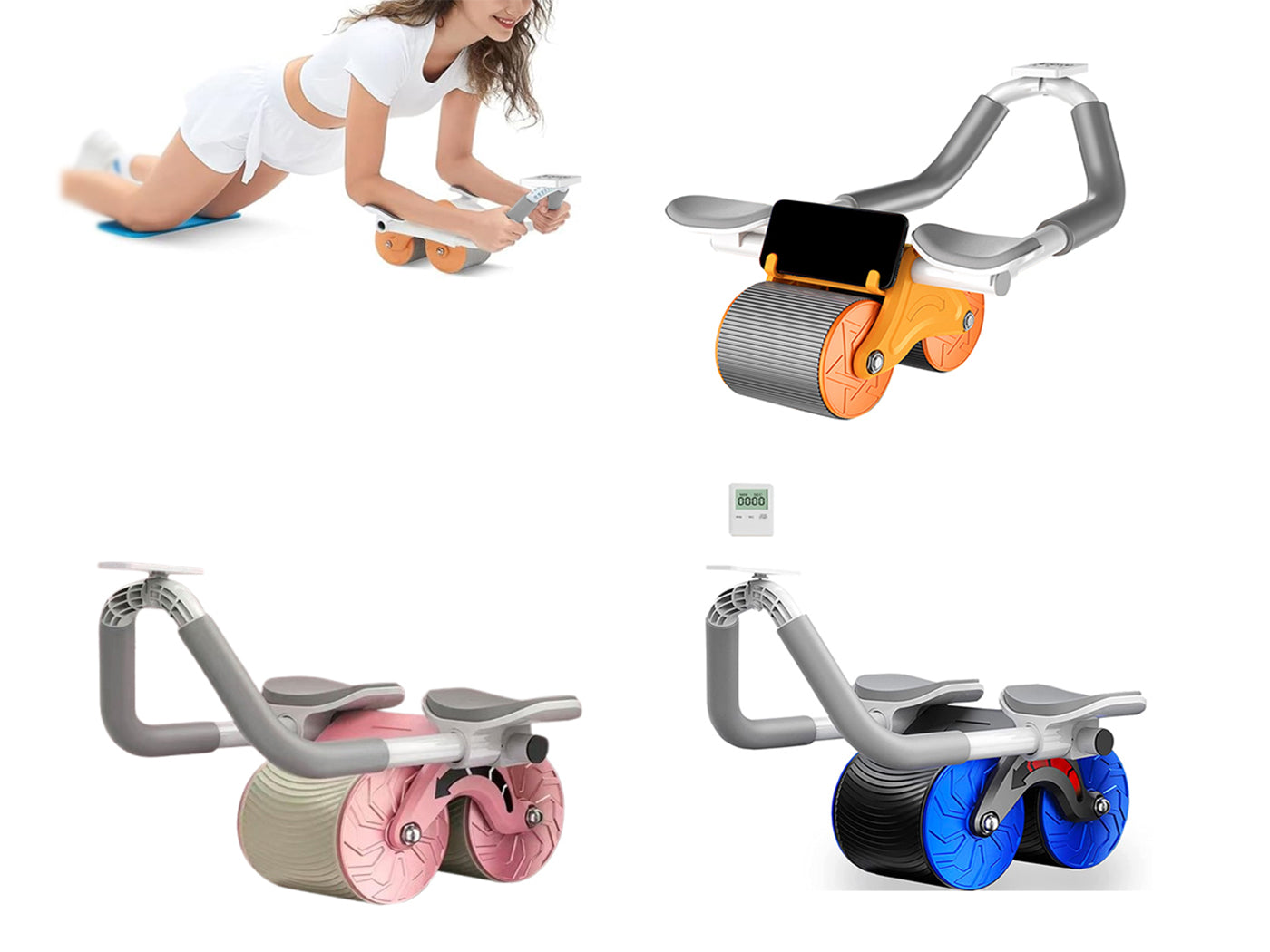 Automatic Rebound Ab Abdominal Roller Wheel with Timer