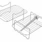 2PCS Square Air Fryer Rack Stackable Multi-Layer Stainless Steel Air Fryer Stand