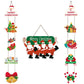 Christmas Porch Sign with Couplets Xmas Door Banner Wall Hanging Party Decoration