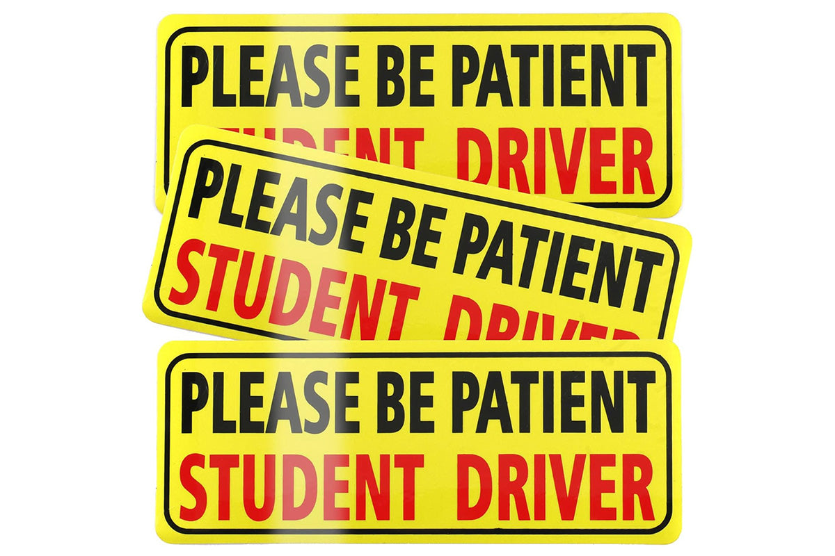 3Pcs Student Driver Car Signs Please Be Patient Bumper Sticker Decal for New Drivers