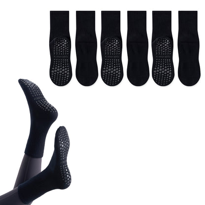 3 Pairs Yoga Socks Non Slip Grips Cushioned Anti Slip Pilates Barre Dance Socks