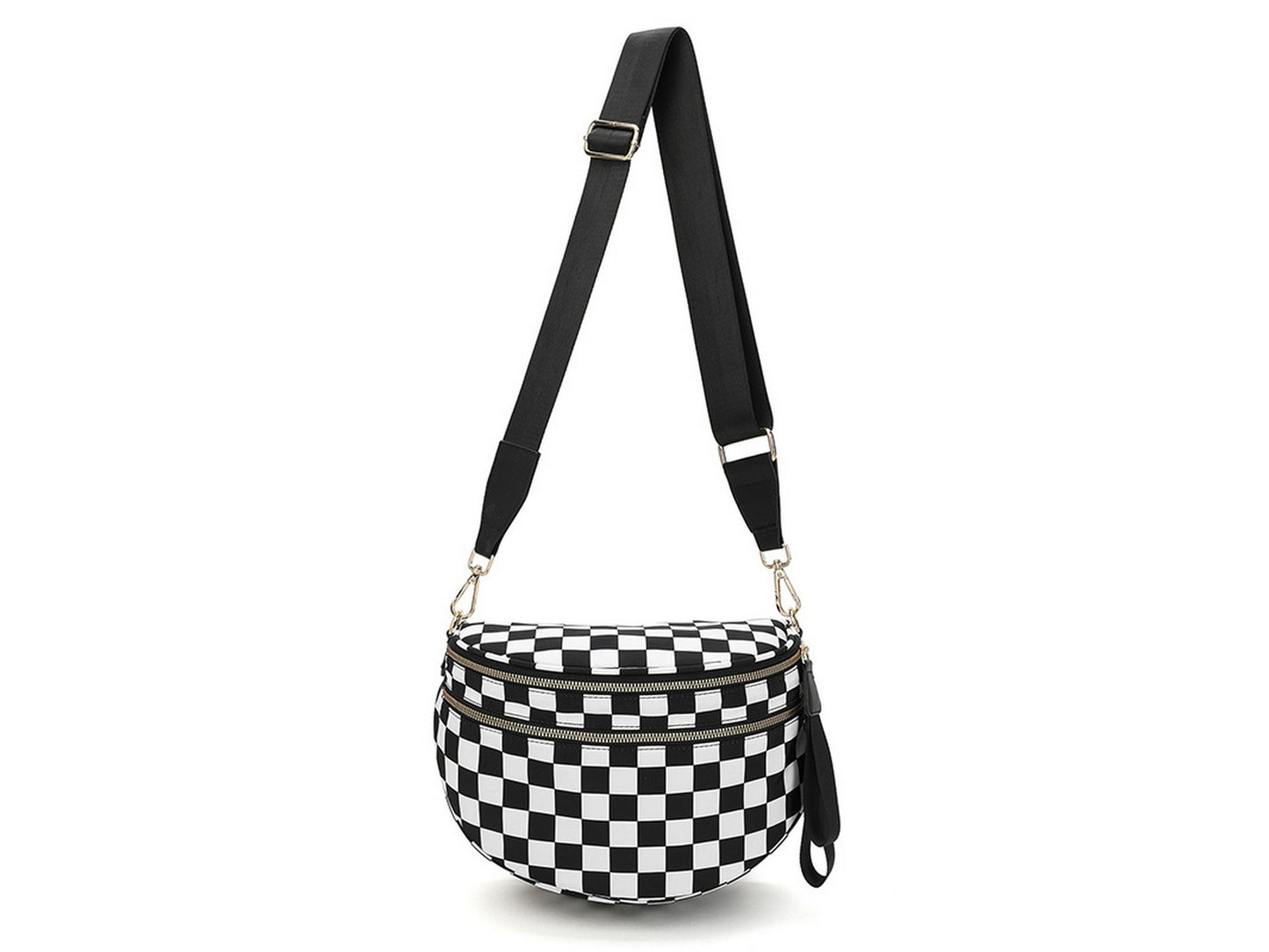 Checkered Crossbody Bag Belt Bag Bum Bag For Women Sling Bag With Shoulder Strap